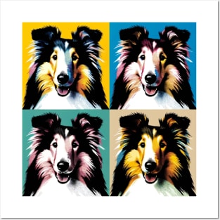 Pop Retro Collie Art Painting - Cute Puppy Posters and Art